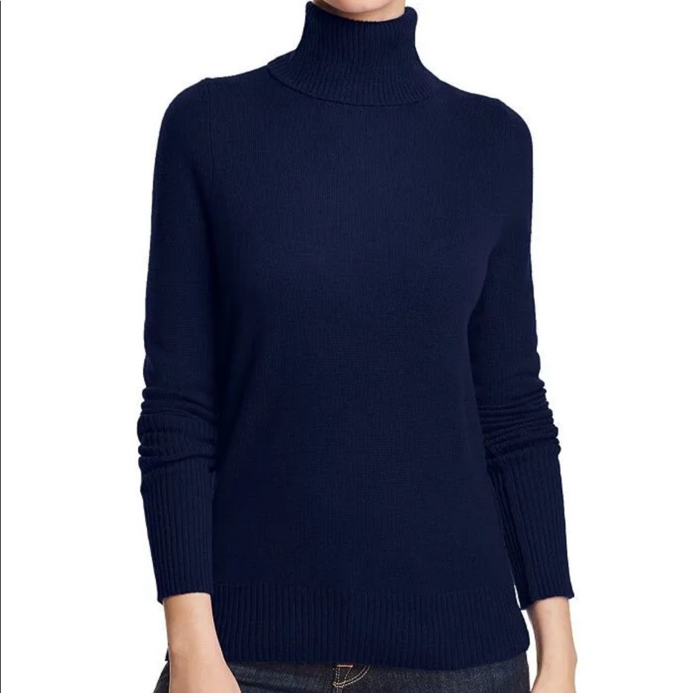 Bloomingdales Aqua Cashmere Turtleneck Sweater in Navy